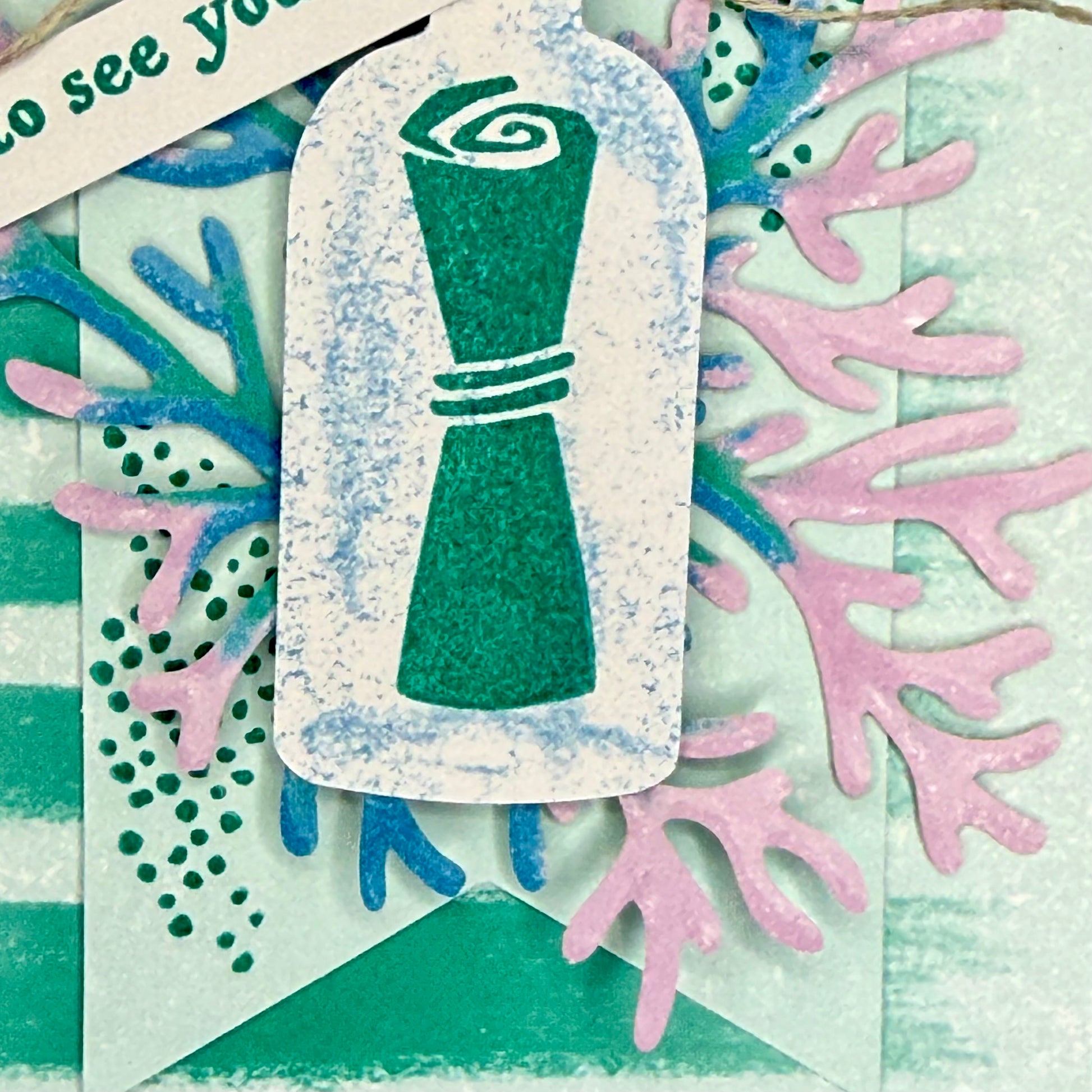 'Can’t wait to see you’ message‑in‑a‑bottle greeting card — romantic long-distance love note.
