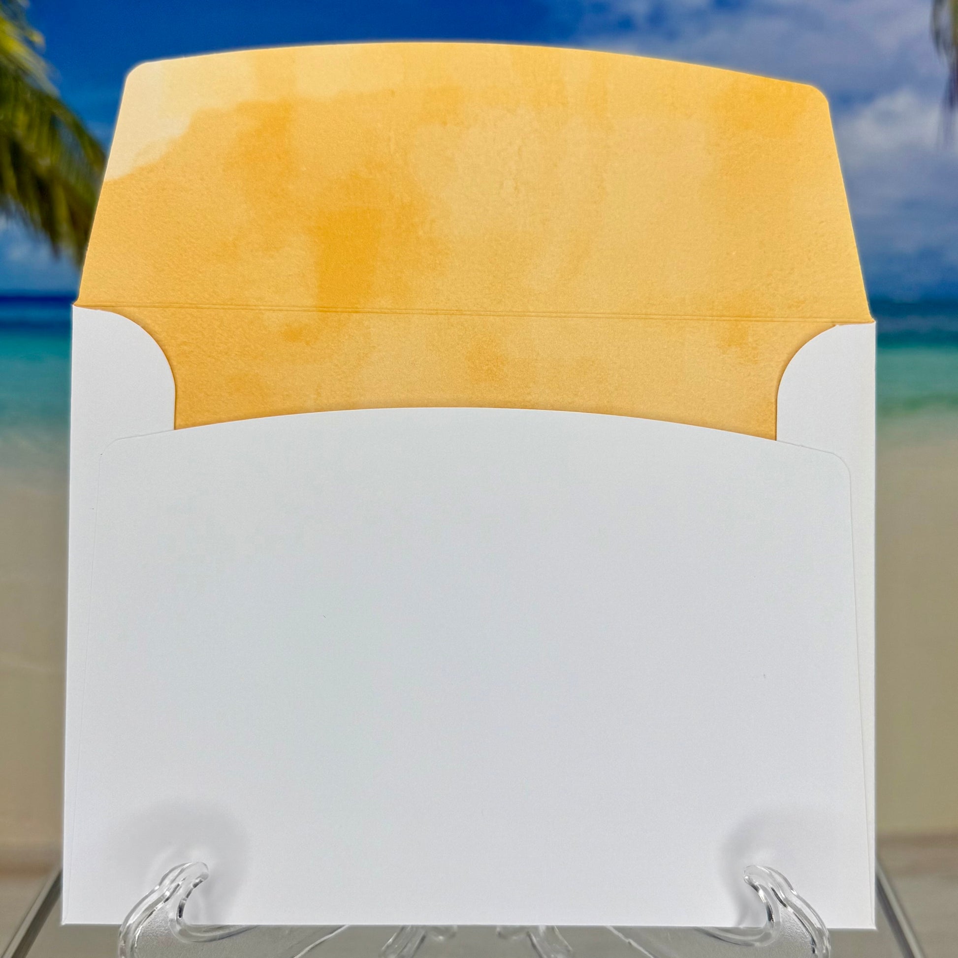 Yellow envelope flap for Pineapples and Palm Trees greeting card
