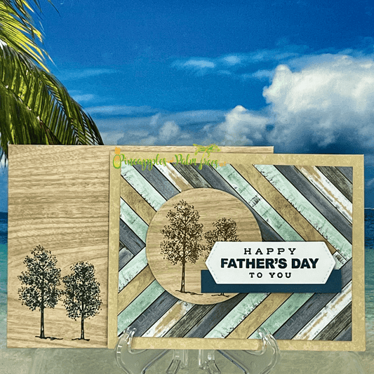 Happy Father’s Day greeting card with tree illustrations from Pineapples and Palm Trees