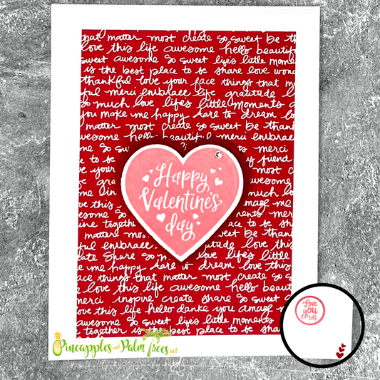 Happy Valentine’s Day greeting card with heart design, shown with its matching envelope — sweet, handcrafted, perfect for someone special.