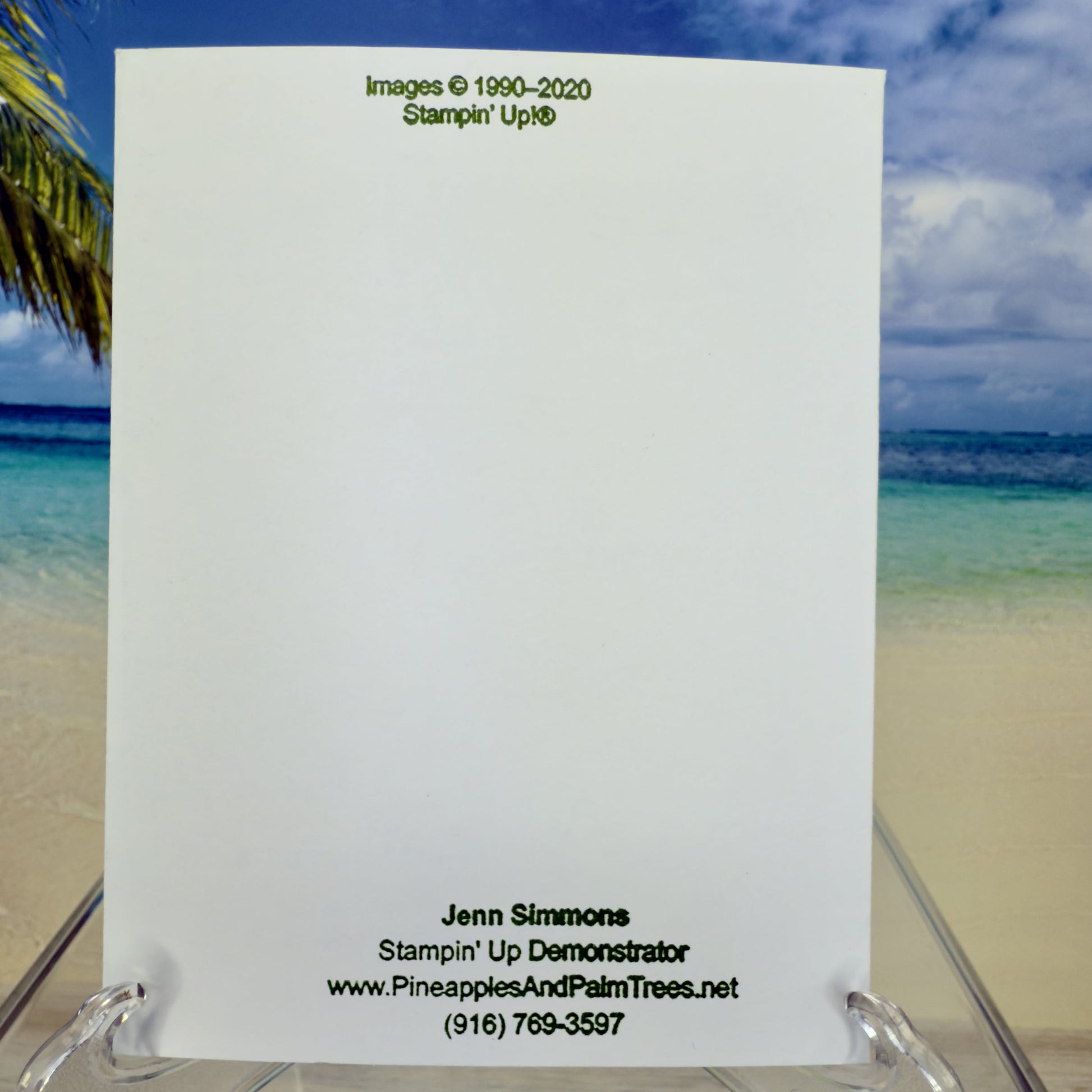 Back of the greeting card with the message ‘Let Your Light Shine’ and a lantern illustration — a thoughtful, inspiring handcrafted card.