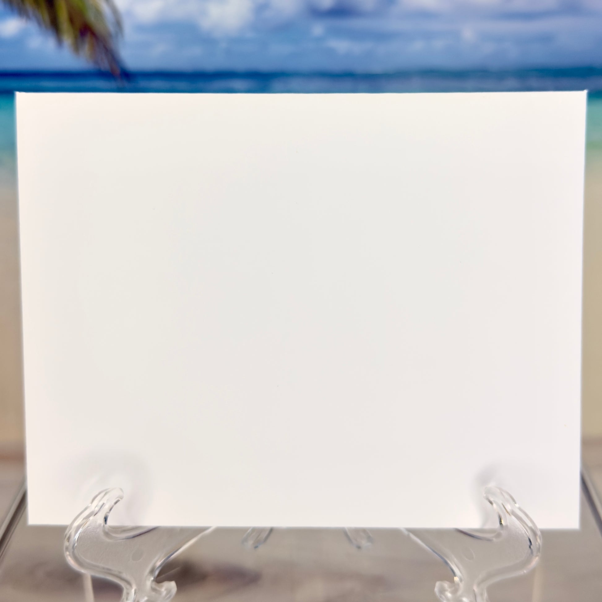 Back view of white envelope, included with the ‘You Can Do Anything’ red greeting card — perfect for gifting or mailing.