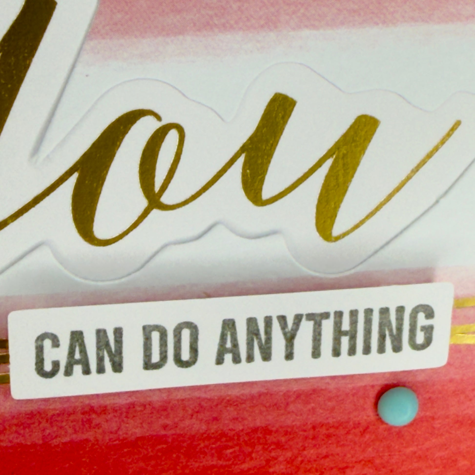 Bright red greeting card with the message ‘You Can Do Anything’