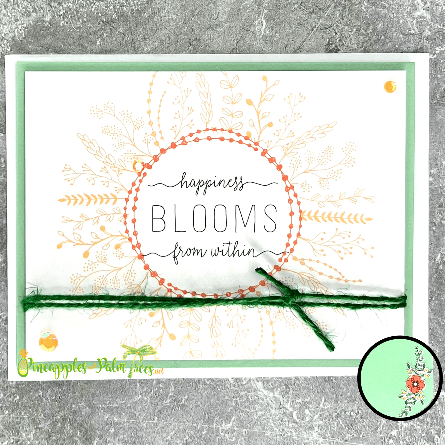 Greeting Card: Happiness Blooms From Within - wreath