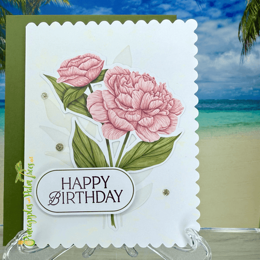 Happy Birthday graphic in bold typography from Pineapples and Palm Trees