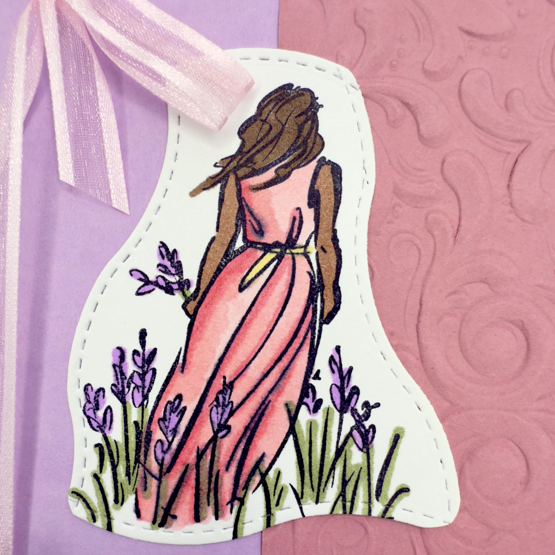 Details of the Happy Mother’s Day greeting card in soft blush pink color from Pineapples and Palm Trees