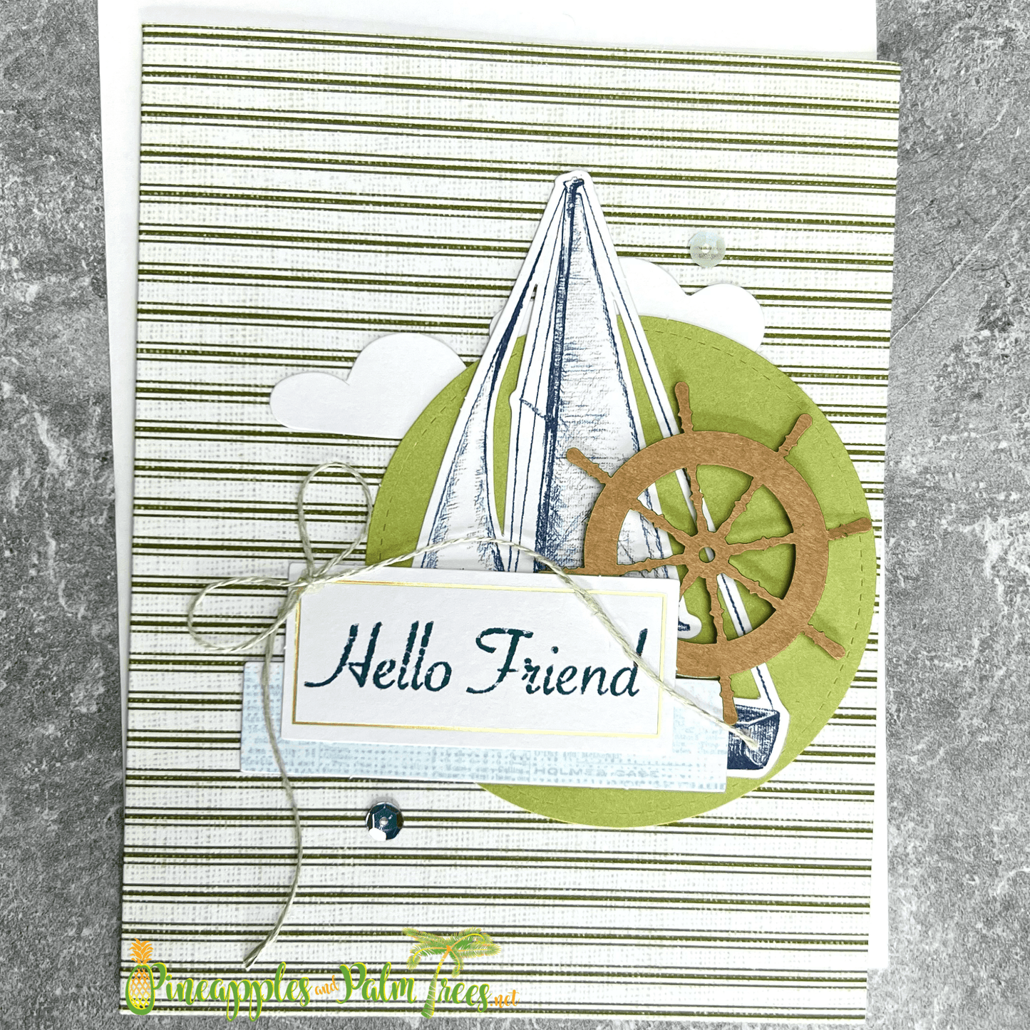 Greeting Card: Hello Friend - sail boat