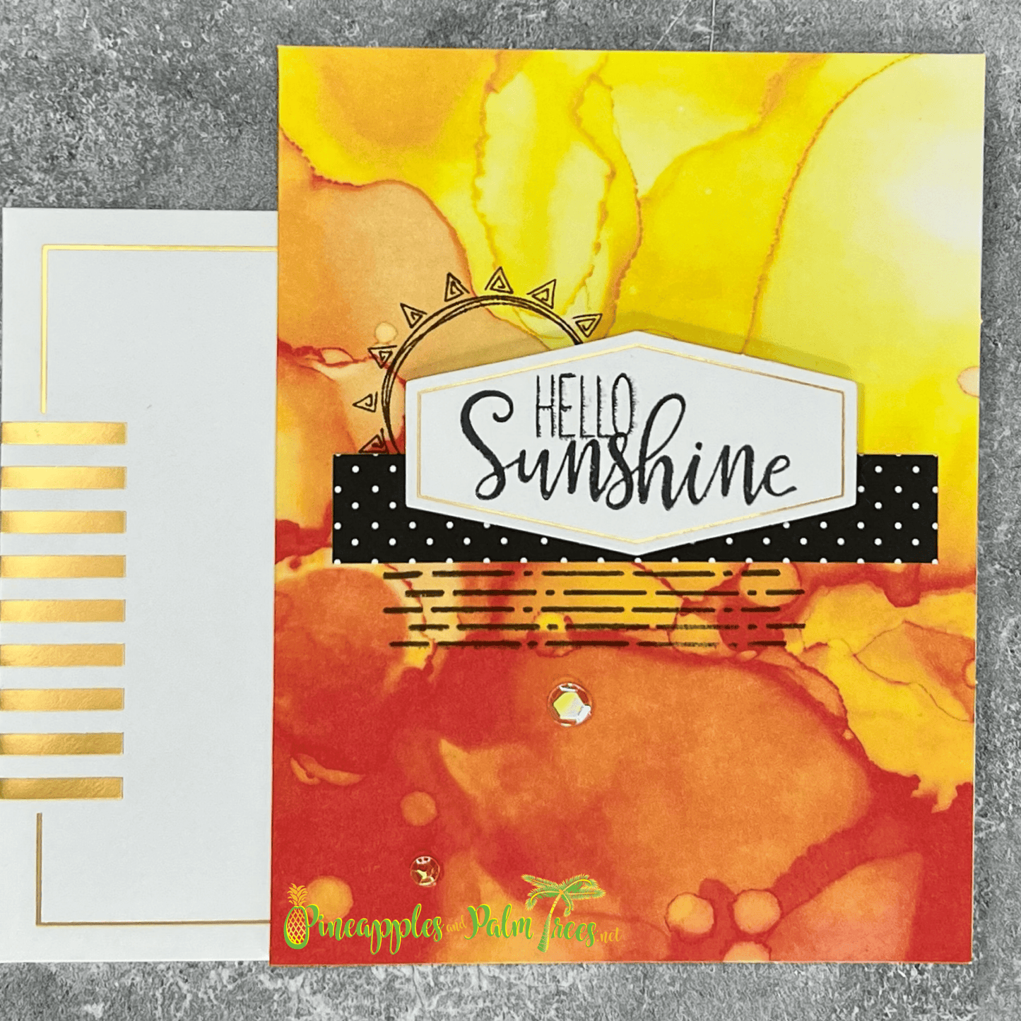 Greeting Card: Hello Sunshine - orange & yellow