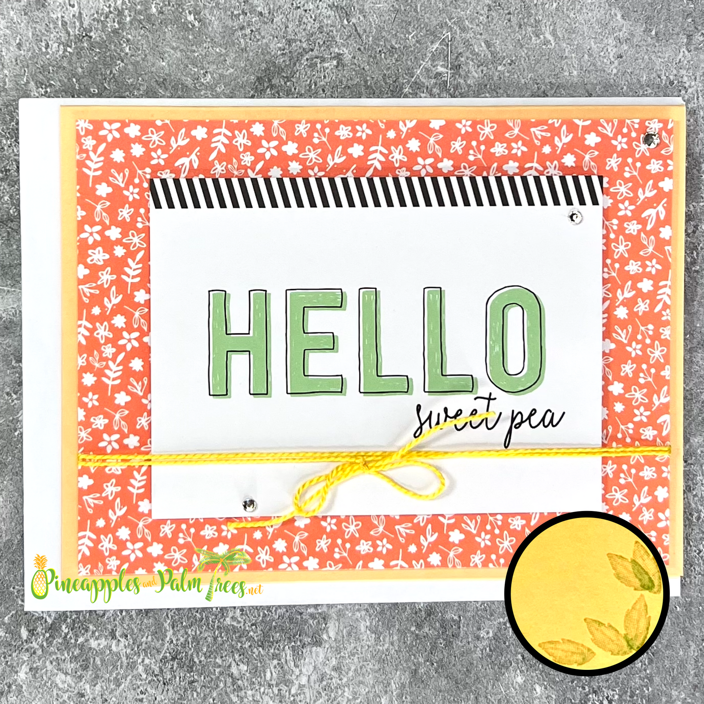 Greeting Card: Hello Sweet Pea - orange