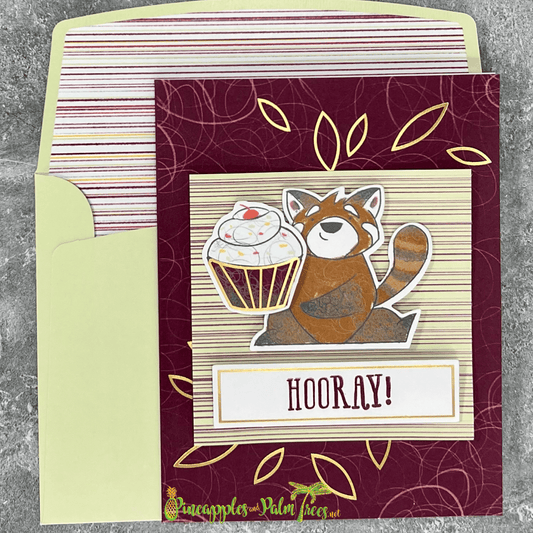 Greeting Card: Hooray! - raccoon