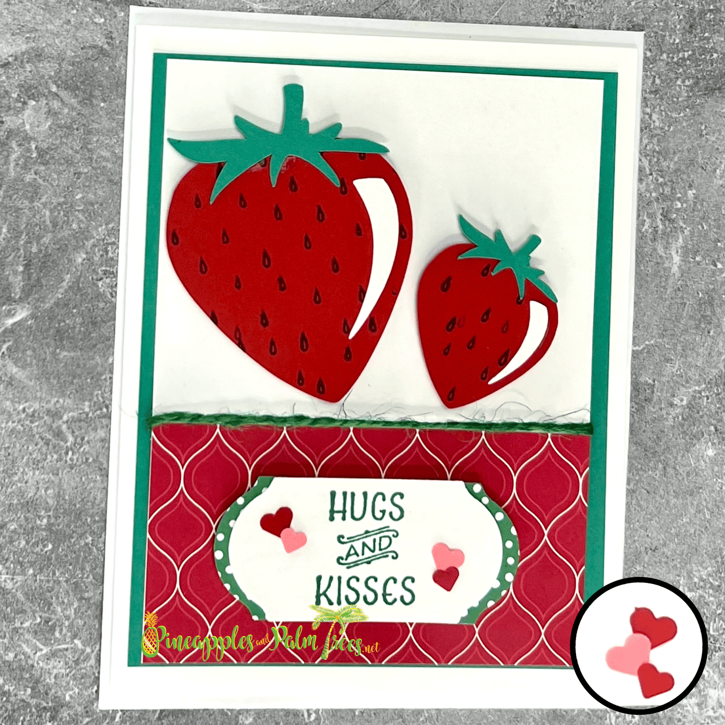 Greeting Card: Hugs & Kisses - strawberries