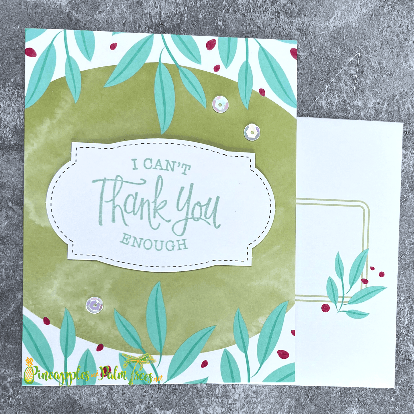 Greeting Card: I Can't Thank You Enough - green