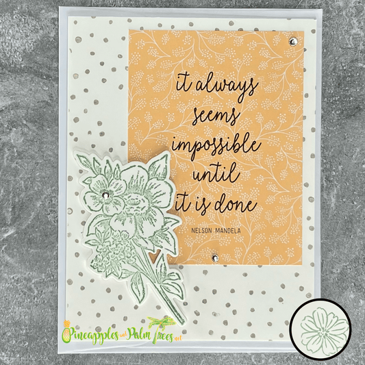 Greeting Card: It Always Seems Impossible Until It's Done - green & peach