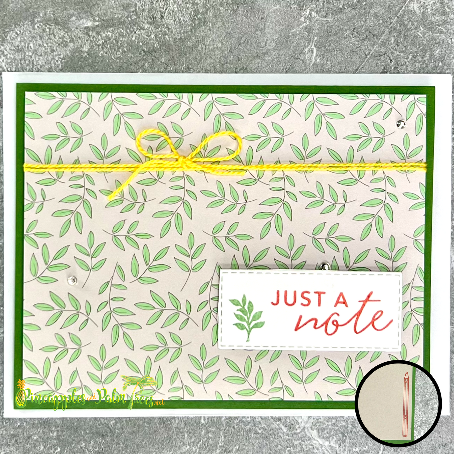 Greeting Card: Just A Note - leaves