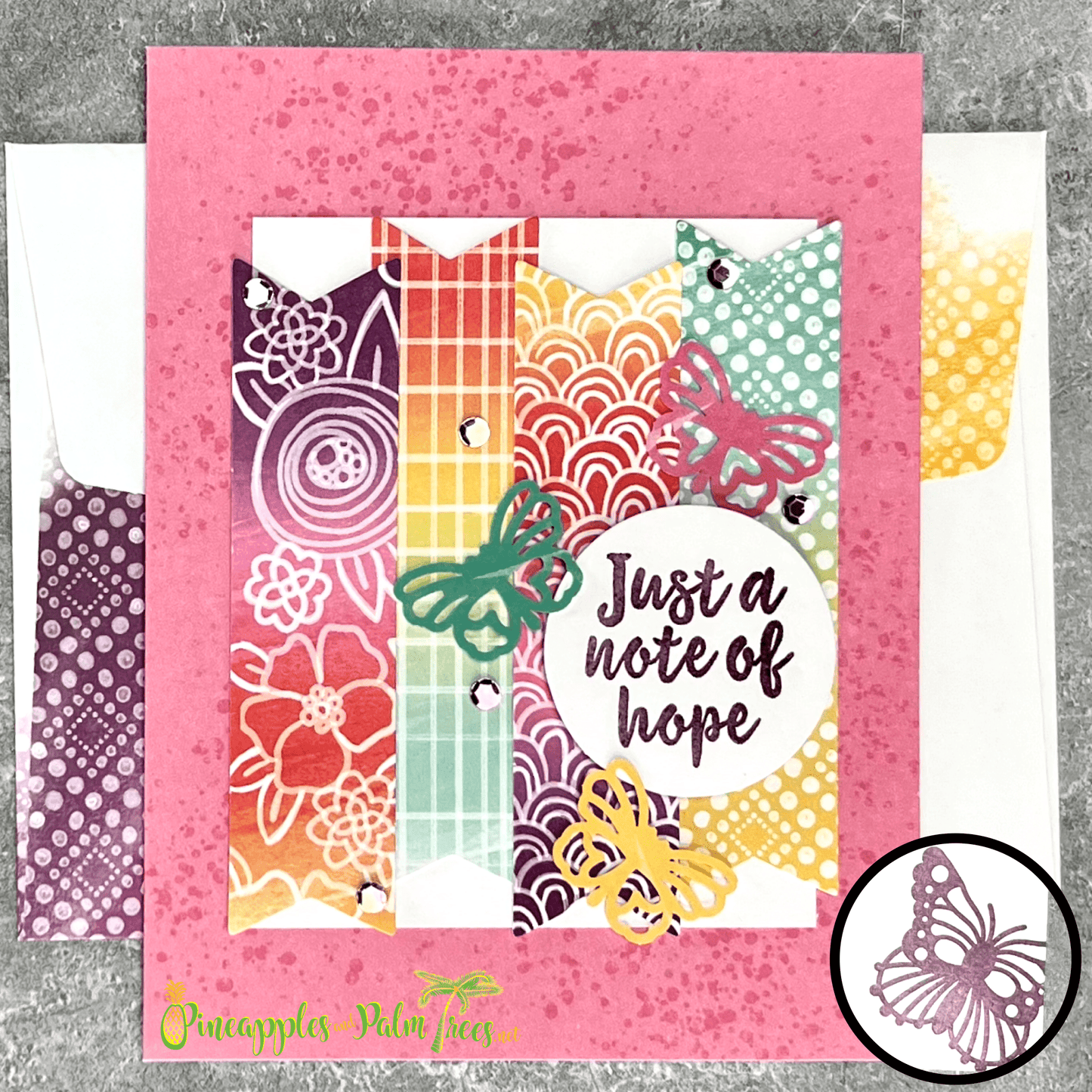 Greeting Card: Just A Note of Hope - pink