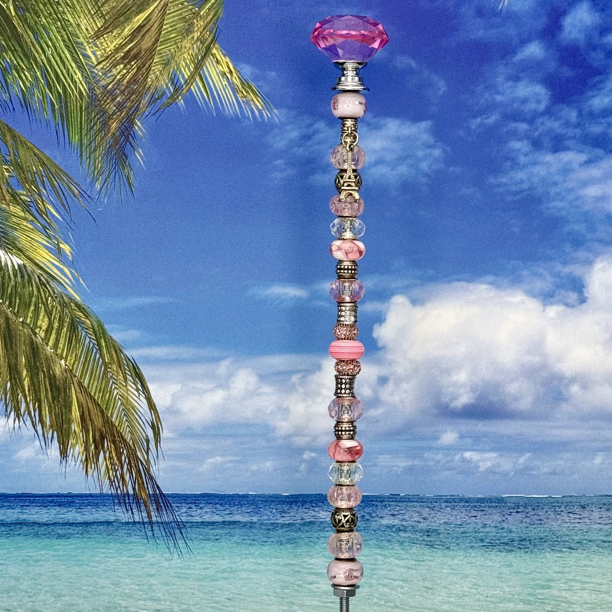 Parisian Dreams Eiffel Tower garden stake for outdoor decor.