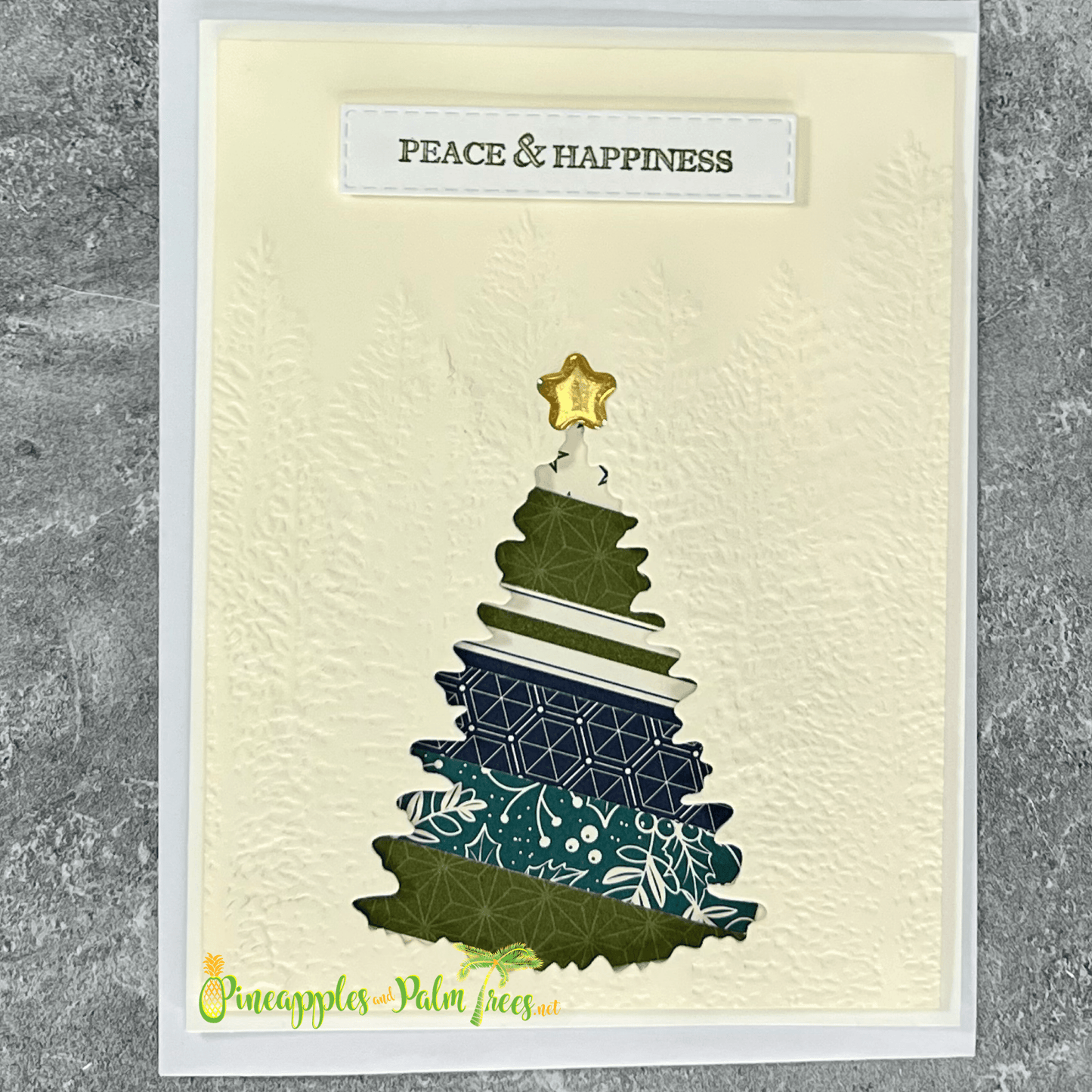 Greeting Card: Peace & Happiness - christmas tree