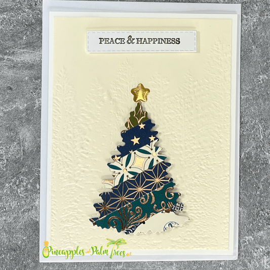 Greeting Card: Peace & Happiness - christmas tree