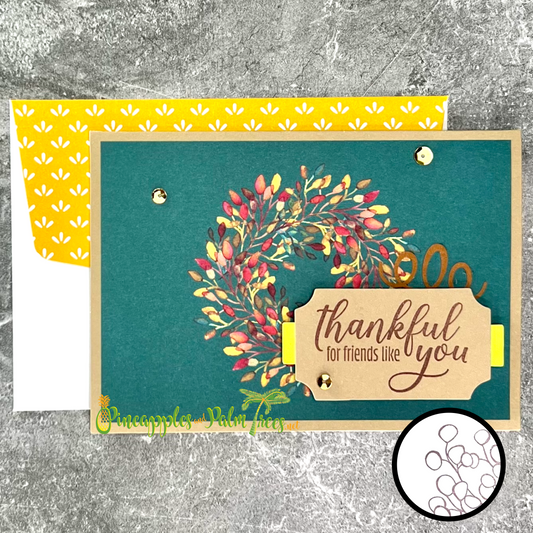 Greeting Card: Thankful For Friends Like You - wreath