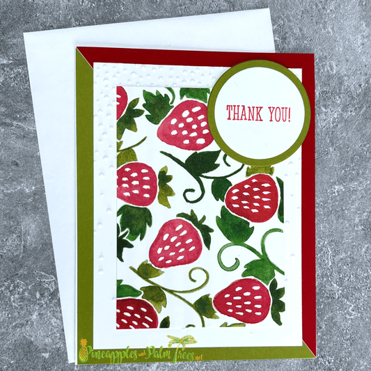 Greeting Card: Thank You. - red strawberries