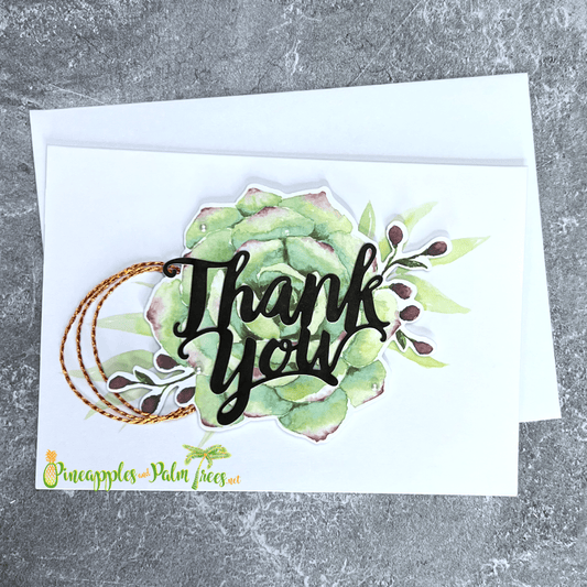 Greeting Card: Thank You - succulent