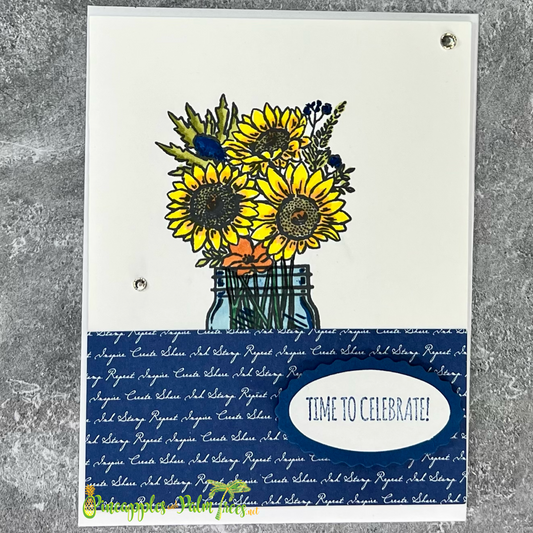 Greeting Card: Time to Celebrate - sunflowers