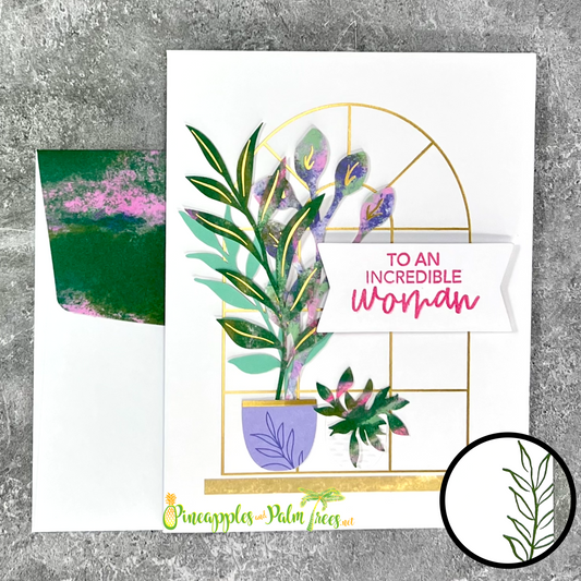 Greeting Card: To an Incredible Woman - plants in the window