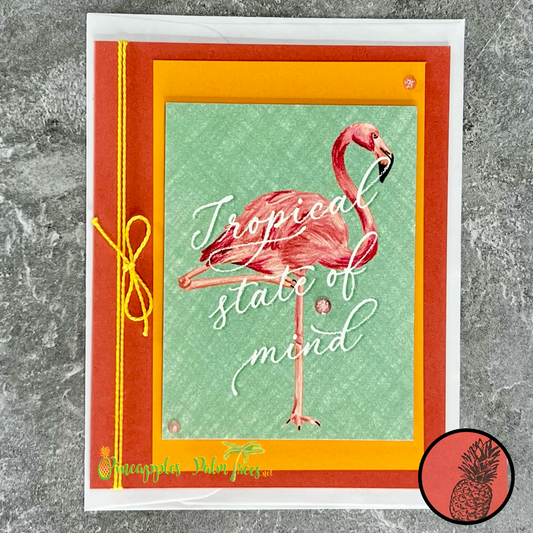 Greeting Card: Tropical State of Mind - flamingo