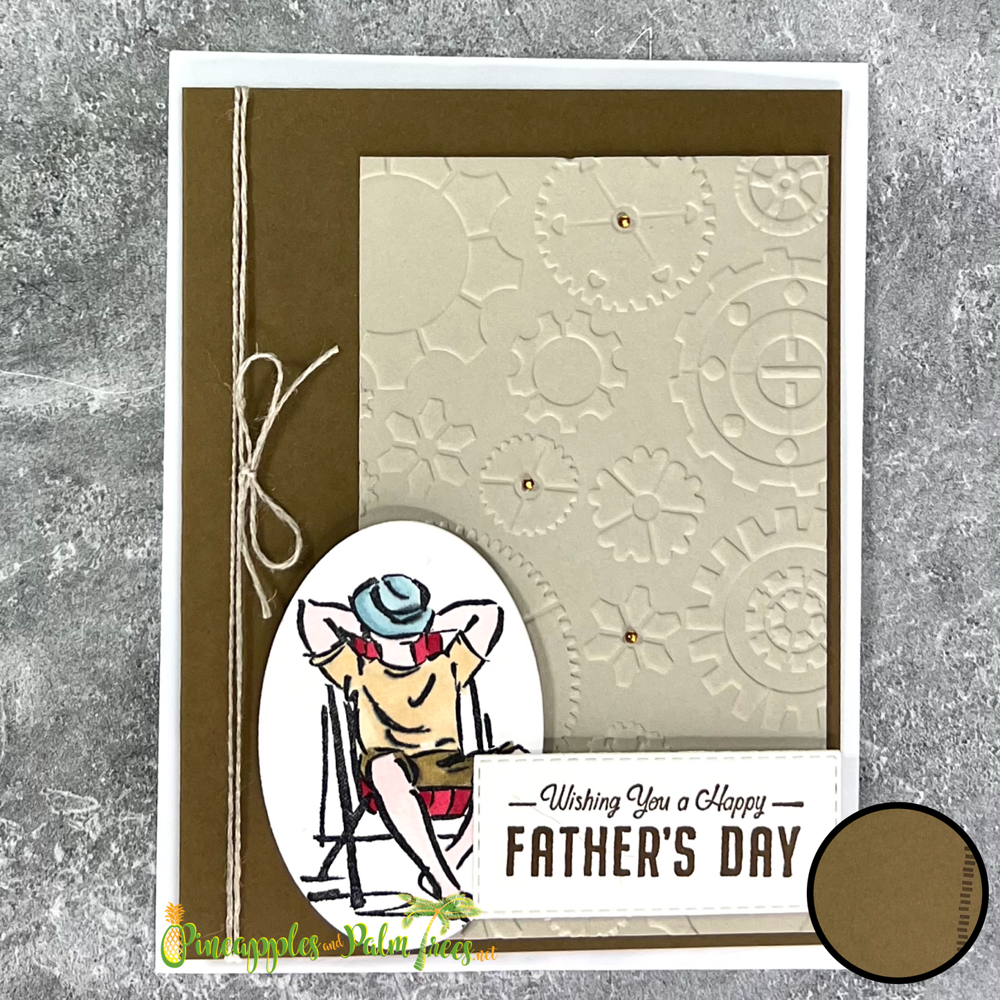 Greeting Card: Wishing You a Happy Father's Day - brown & blue