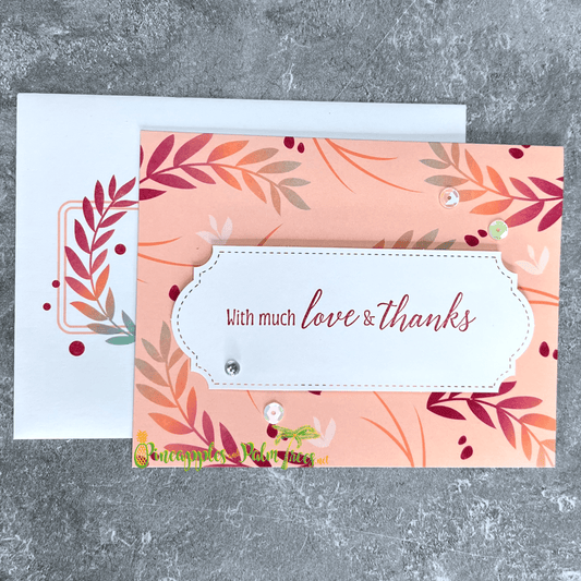 Greeting Card: With Much Love & Thanks - peach