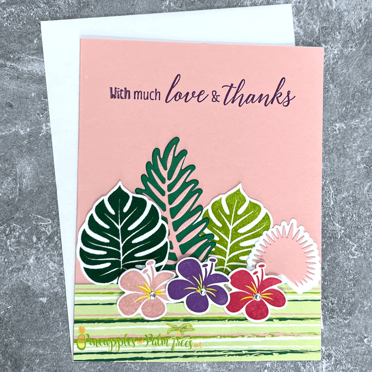 Greeting Card: With Much Love & Thanks - tropical