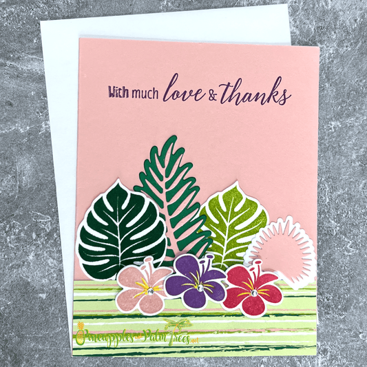 Greeting Card: With Much Love & Thanks - plumeria