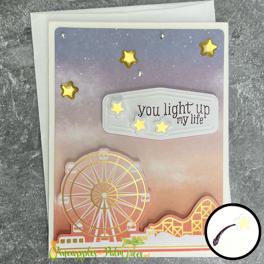 Greeting Card: You Light Up My Life - ferris wheel