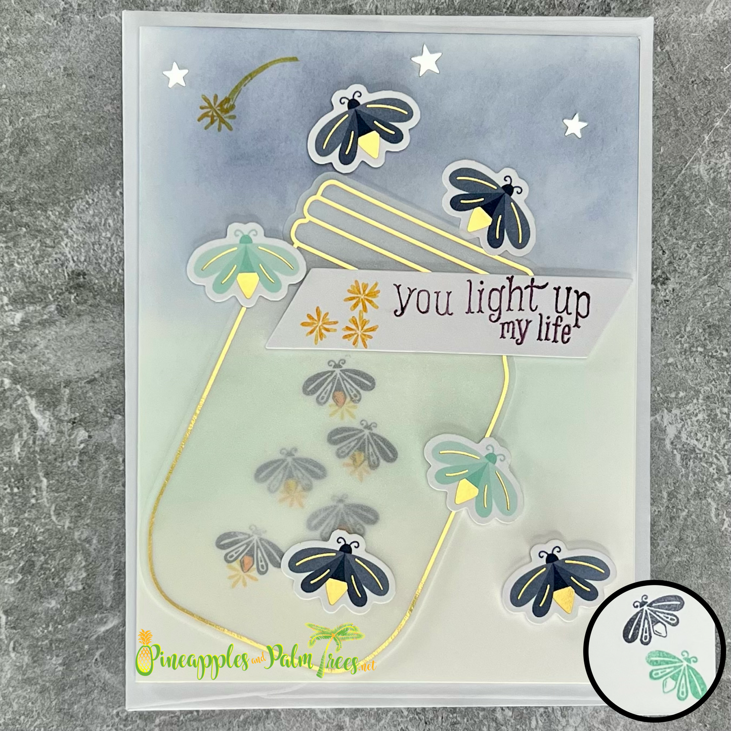 Greeting Card: You Light Up My Life - fireflies