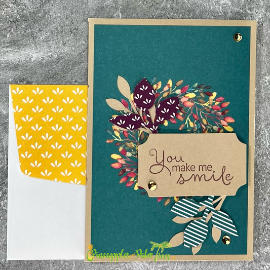 Greeting Card: You Make Me Smile - fall wreath