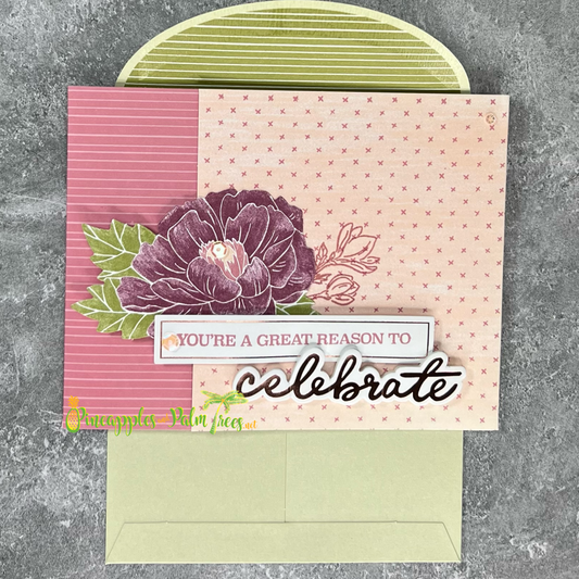 Greeting Card: You're a Great Reason to Celebrate - purple flower
