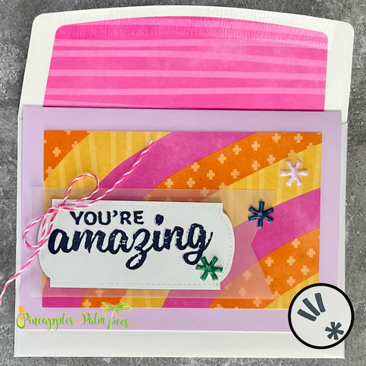 Greeting Card: You're amazing - bright rainbow