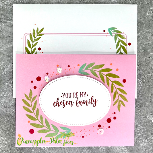 Greeting Card: You're My Chosen Family - pink