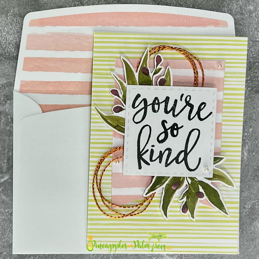 Greeting Card: You're So Kind - green & copper
