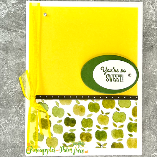 Greeting Card: You're So Sweet! - green apples