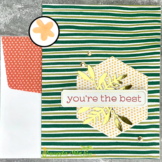 Greeting Card: You're the Best - green stripes