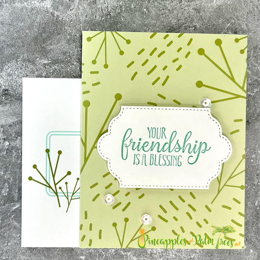 Greeting Card: Your Friendship is a Blessing - green geo